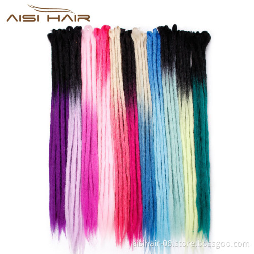 Aisi Hair 24 inch Handmade Dreadlocks Hair Extensions Synthetic Crochet Braid Hair For Women Hip-Hop